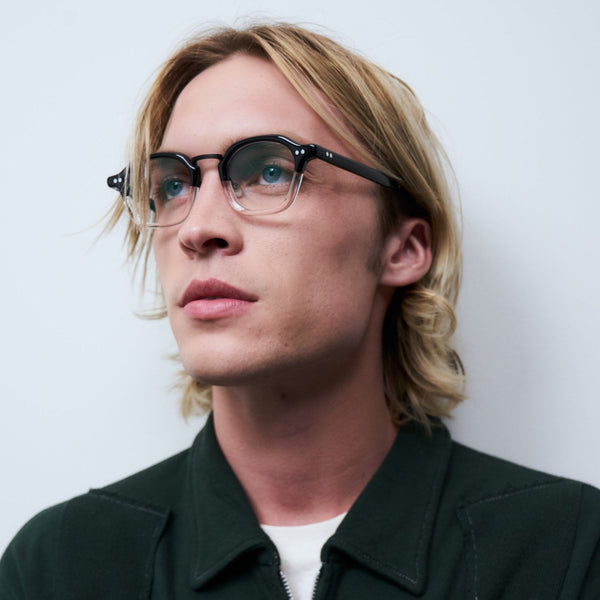 Iris Optical / Black Crystal Acetate & Blue - Light Lens - Shade Files